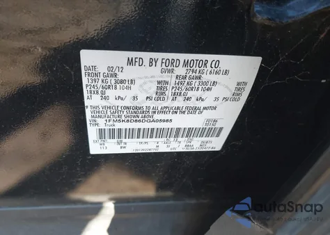 2013 Ford Explorer Xlt z USA, uszkodzony, nr VIN 1FM5K8D86DGA05985